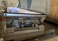 Dekoracyjna metalowa skrzynia pogrzebowa z metalowym uchwytem
