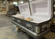 Stylowa metalowa skrzynia pogrzebowa z dekoracyjną powierzchnią trwała i dostosowana
