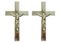 Srebrny Kolor Plastikowy Jezus Trumna Krucyfiks Rozmiar 24 × 14 Cm Dla Kasetki pogrzebowej