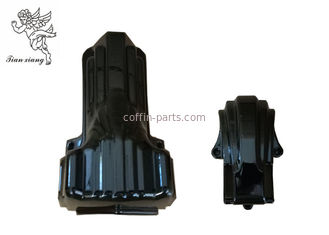 Black PP Material Funeral Casket Accessories , Coffin Corner With Iron Tubes
