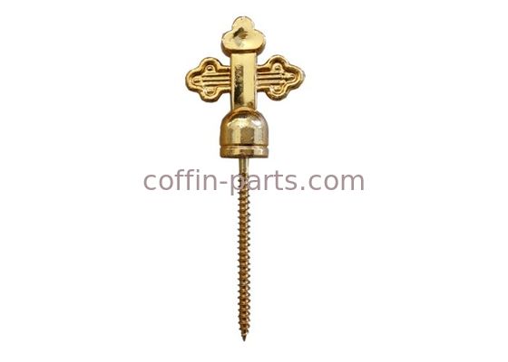 PP And Iron Funeral Coffin Screw 5# Casket Decoration Gold Cross Shaped