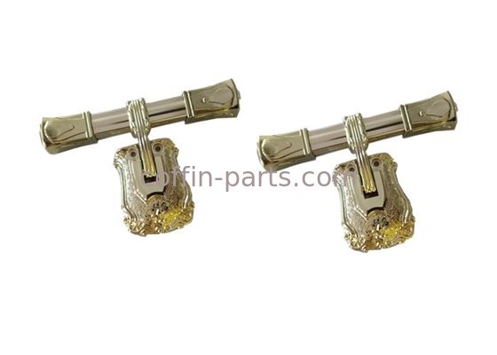 Funeral Casket Accessories Aluminum , Decoration Swing Coffin Handles Luxury Pattern