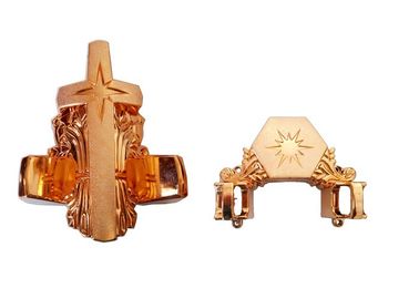 Brass Kolor Coffin Części Dekoracje Komiksowe Sali I Star Pattern PP Nowy Materiał