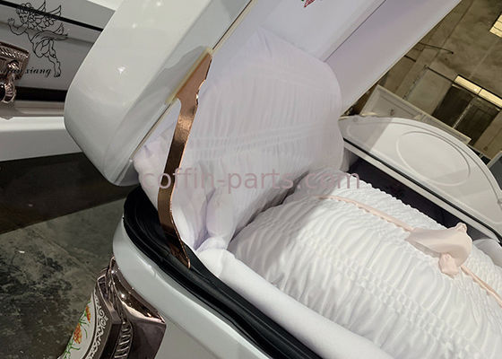 Funeral Metallic Coffin Customizable Interior ISO9001 Certificate