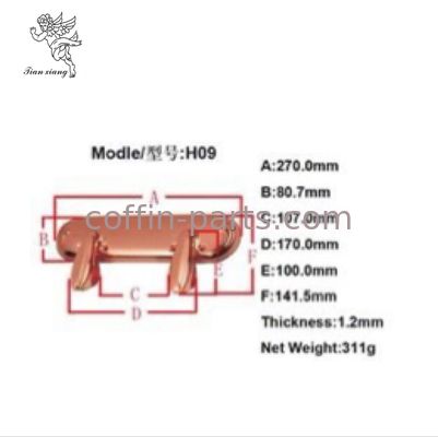 Silver Gold Color PP ABS Zinc Alloy Casket Swing Handles TX-C