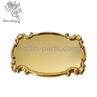 Glossy Mirror Surface Curly Scroll Frame Oval Plastic Coffin Name Plate Funeral Coffin Fitting
